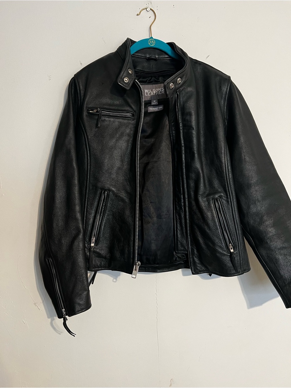 Wilsons Leather Black Men's Leather Bomber Jacket